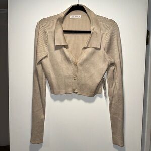 12th Tribe Knit long sleeve crop top